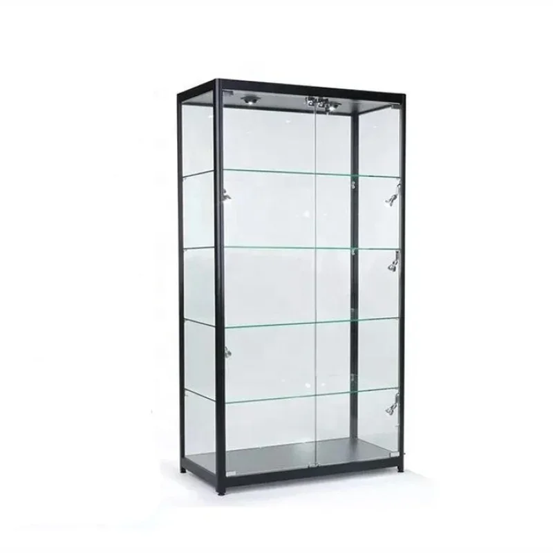 72 inch high glass showcase for retail shop led smoke shop showcase