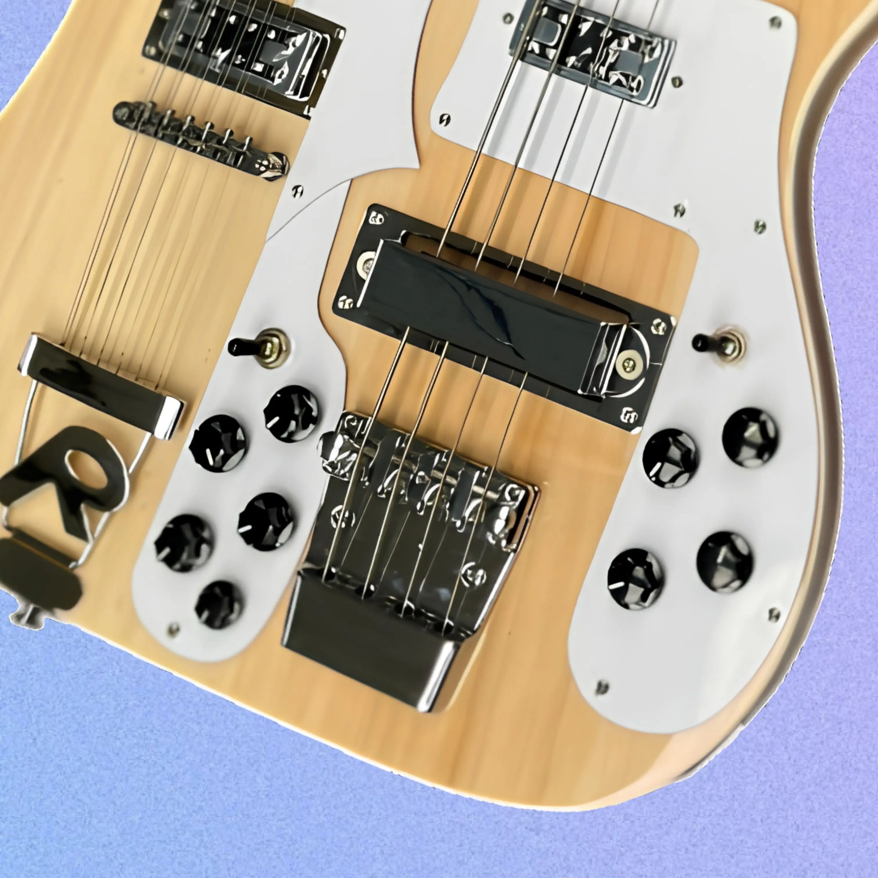 12+4String Bass Guitar,Natural Solid Wood,Comfortable Playing Feel Guitars,Full‑Bodied Tone For Live Stage Show Guitarra