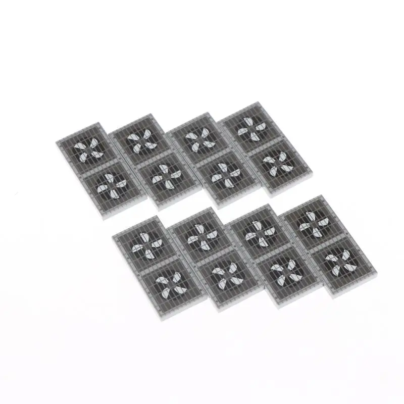 8Pcs 87079 Printed Iron Wire Exhaust Dual Fan Board Pattern Building Blocks Kit Tank Car Vehicle Bricks Particle Parts Toy Gifts