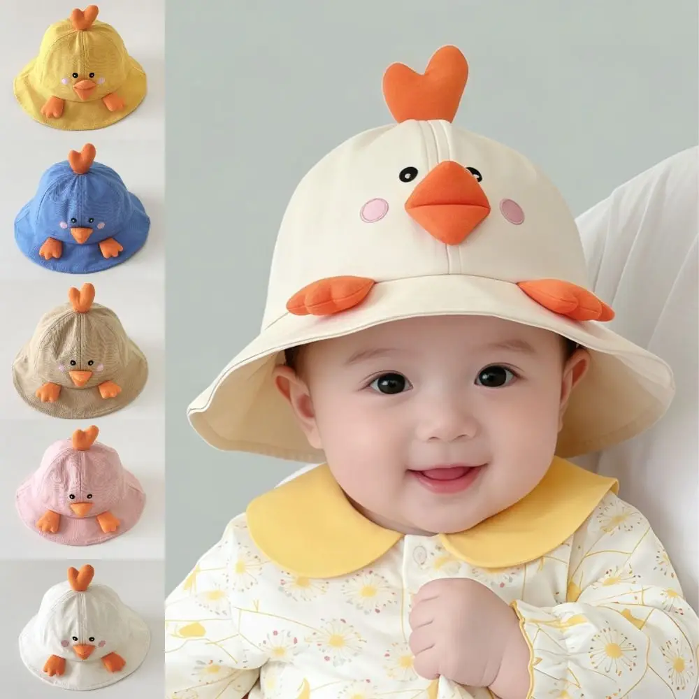 

Милая детская панама с утенком, тонкая, с защитой от УФ-лучей, для малышей, пляжная, дышащая, легкая, для детей 1-3 лет, весна-лето
