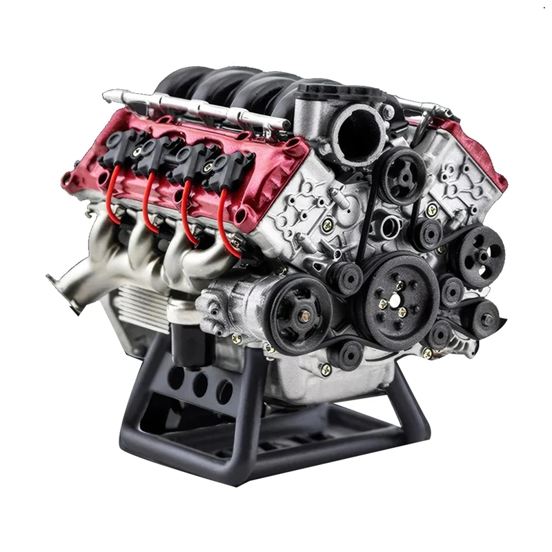 B-M MAD V8 Engine Internal Combustion Model Assembly Kit RC Full Simulation Engine Suitable For Ax90104 Scx10 RC Car