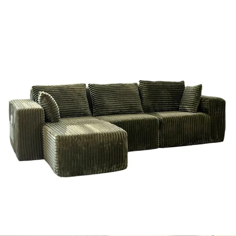 

Compressed high-density foam L-shaped corner combination three-seat sofa sofa set home