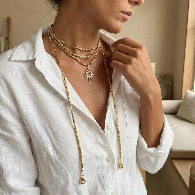 Layered Cross Pendant Necklace for Women Gold Vintage Religious Coin Medallion Choker Elegant Fashion Jewelry - view 3