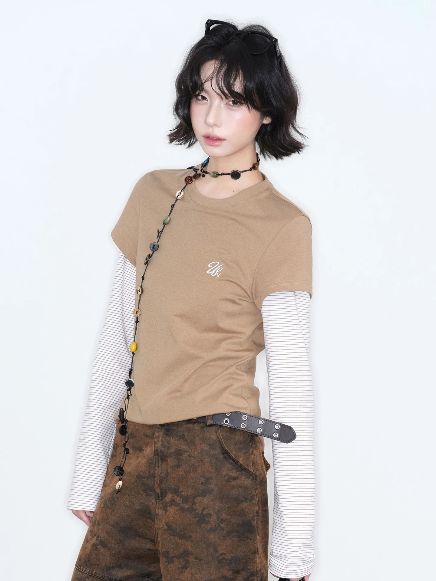 

Женская футболка Winku с длинным рукавом и цветными вставками на плечах, эксклюзивно для физических магазинов, удобная, дышащая, из мягкой хлопковой смеси