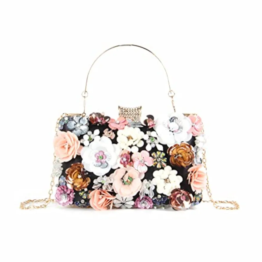 

Women Clutches Flower Evening Handbag Chain Strap Shoulder Bag