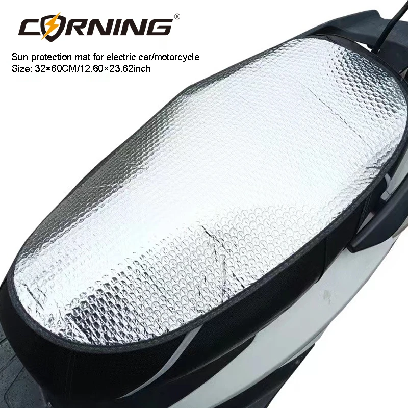 2-Pack Summer Sun Protection Seat Cushion Dustproof Heat Insulation for Electric Bicycles/Motorcycles Reflective Aluminum Foil U