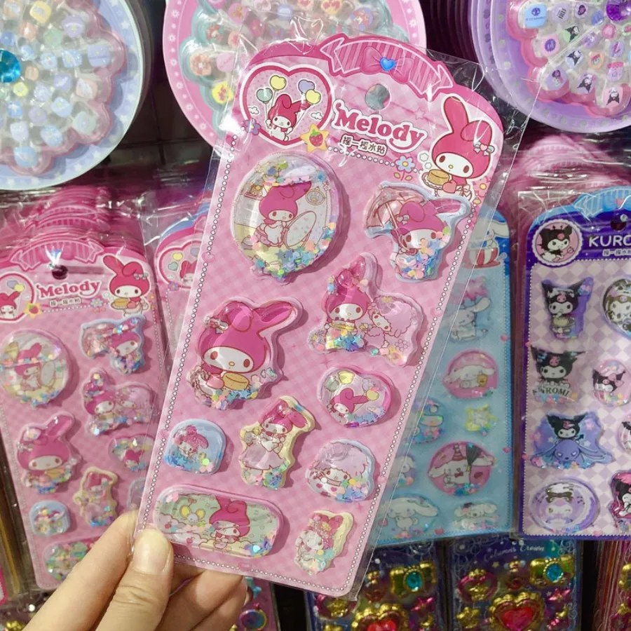 3D Hello Kitty Sticker Hangyodon Cinnamoroll Transparante Jelly Sticker Kristal Leuke Decoratieve Stickers Telefoonhoesjes Diy Speelgoed
