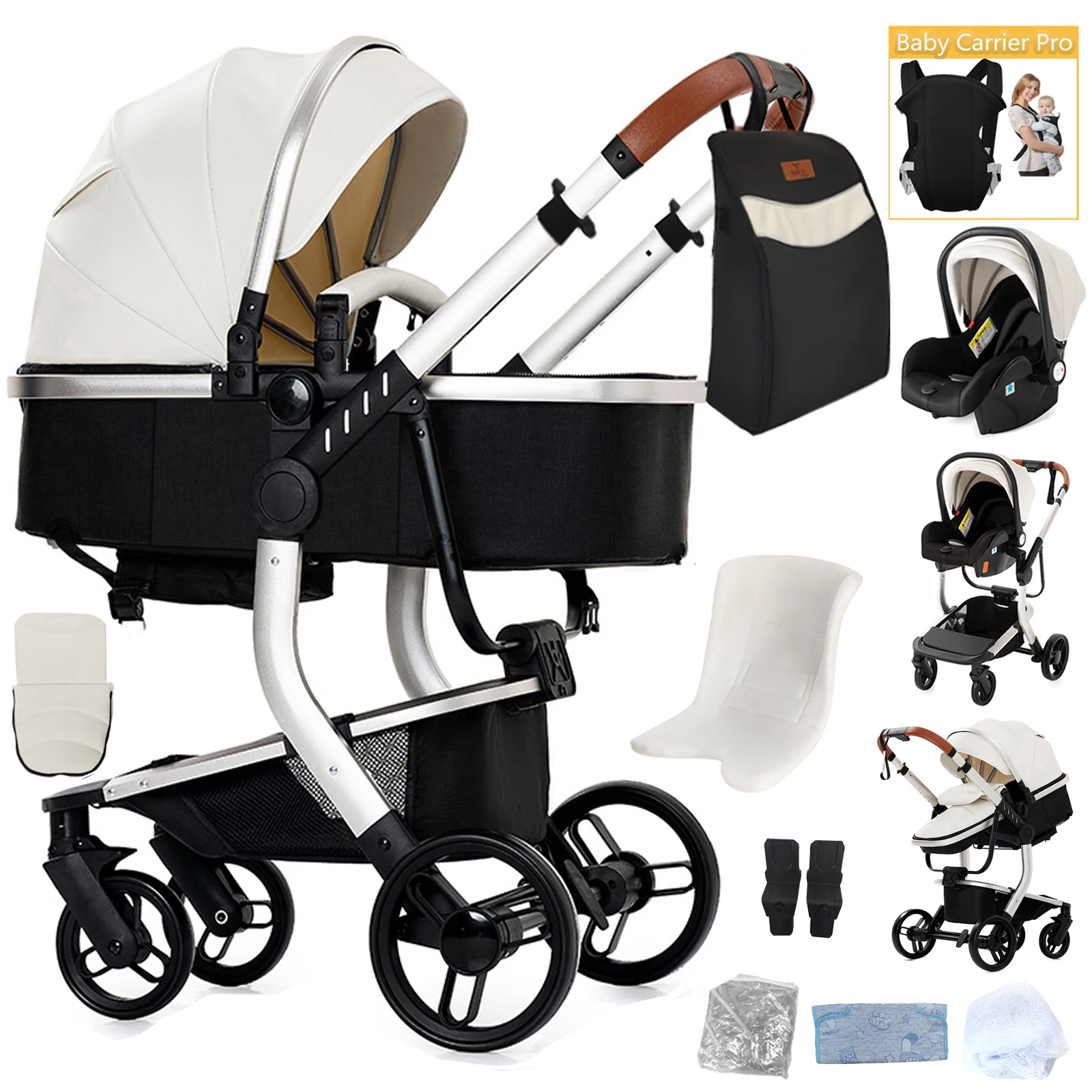 Luxe Kinderwagen 3-in-1 Baby-auto voor Kinderwagen Lichtgewicht Kinderwagen pasgeborenen kinderwagens kinderwagens Baby-autostoeltje baby buggy