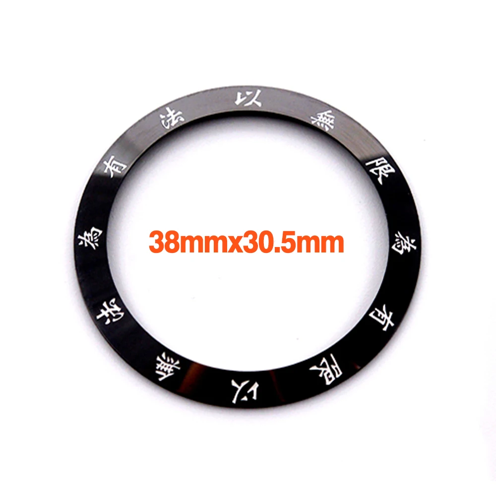 38mm Ceramic Bezel Insert SKX007 Bezel Ring Fit for SKX007 SKX009 SRPD SUB GMT Watch Case NH35 NH36 Case Curved Flat Bezel Ring