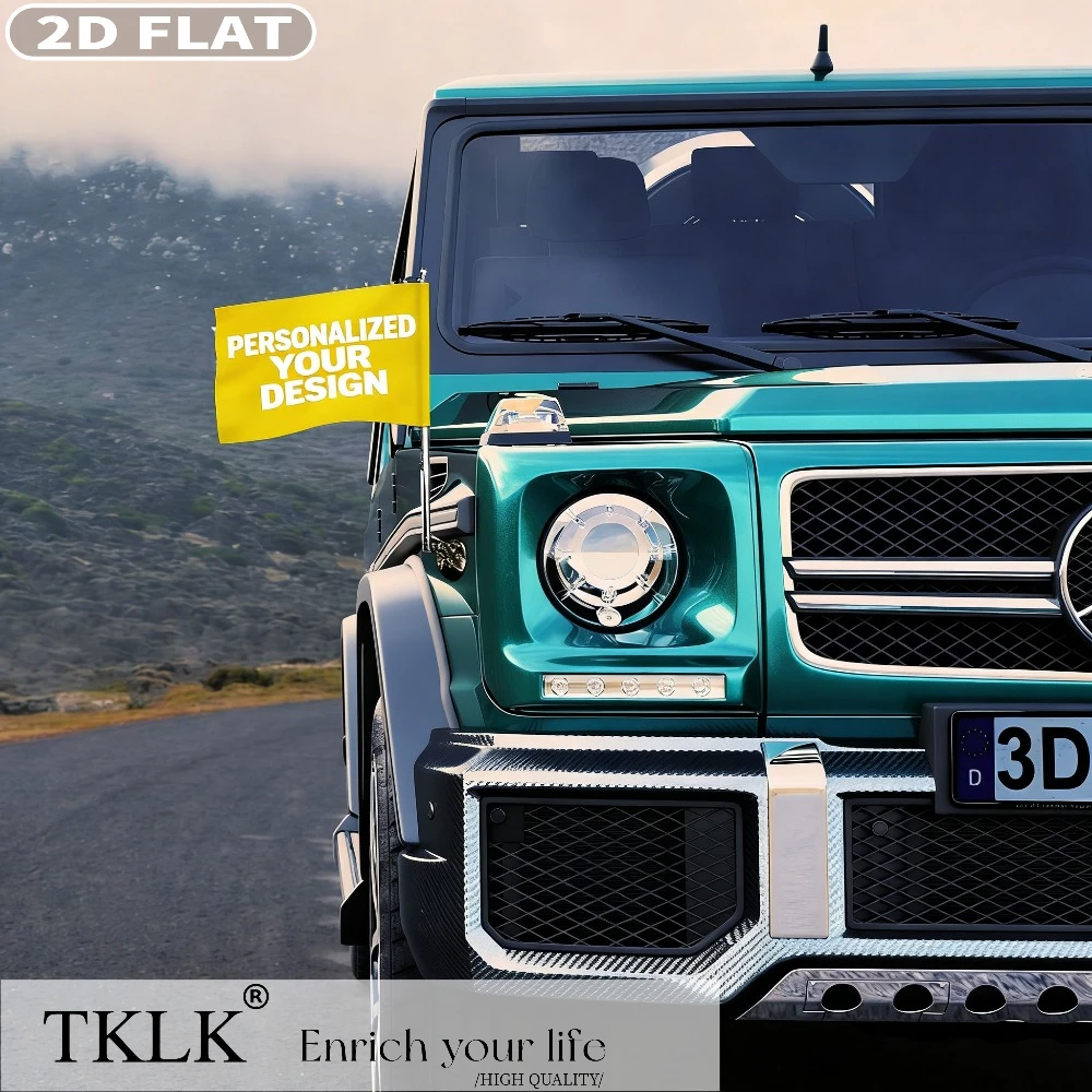 2D FLAT 1pc Personalized Single-Sided Car Flag 30x45cm/12x18 Inch, Durable Polyester Material, Customizable with Your Photo