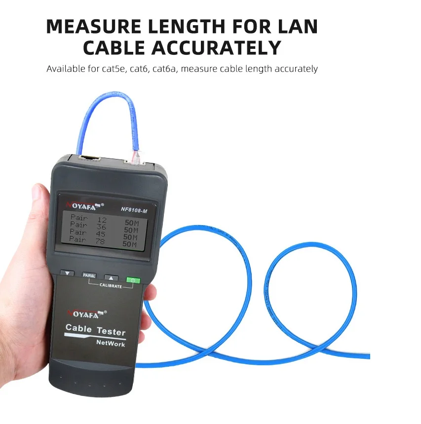 Noyafa NF8108-M Probador de longitud de cable Prueba de continuidad de cable de red con 8 controles remotos