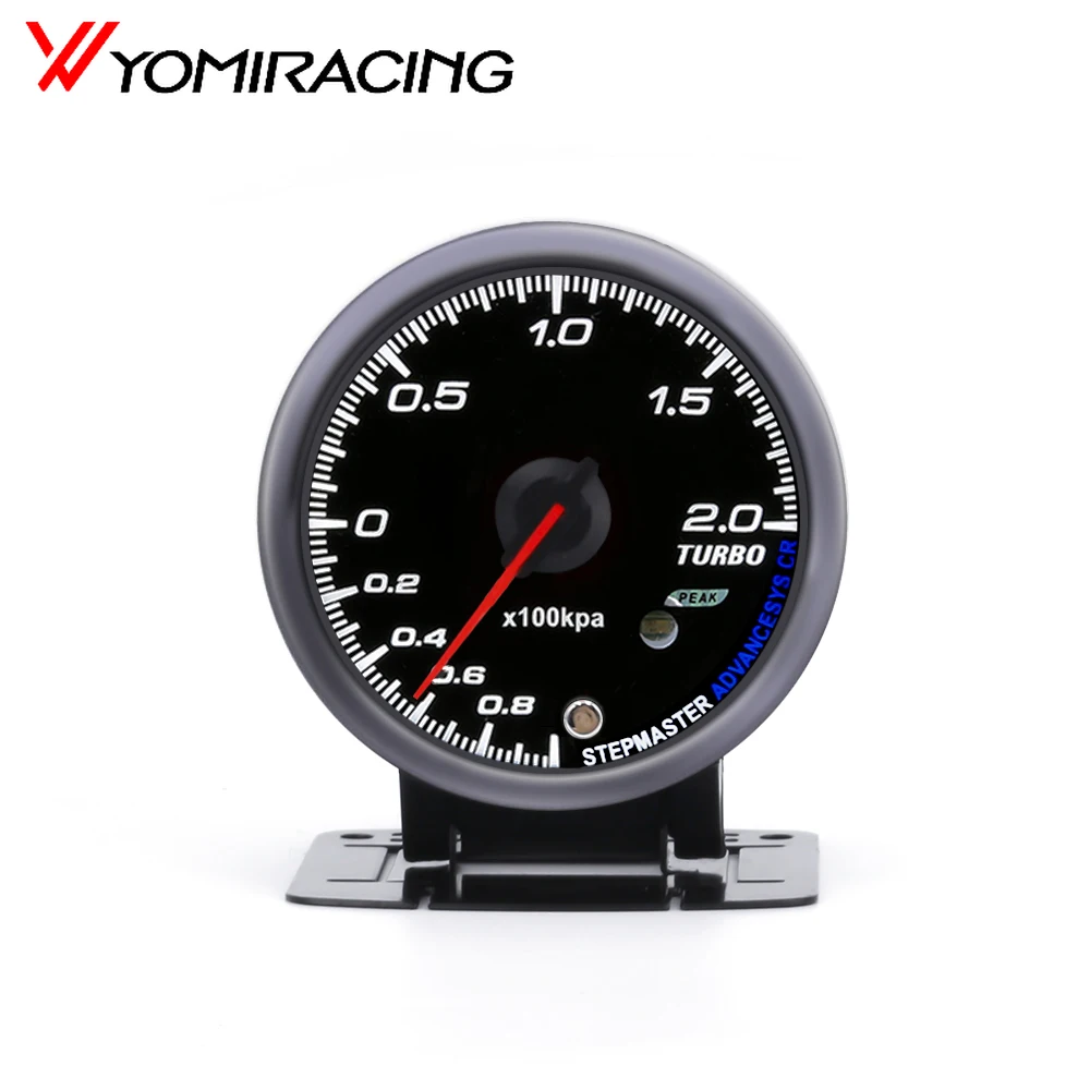 

2 BAR 60mm 2.5'' Boost Turbo Gauge White & Amber Light Dual Led Display With Peak Warning