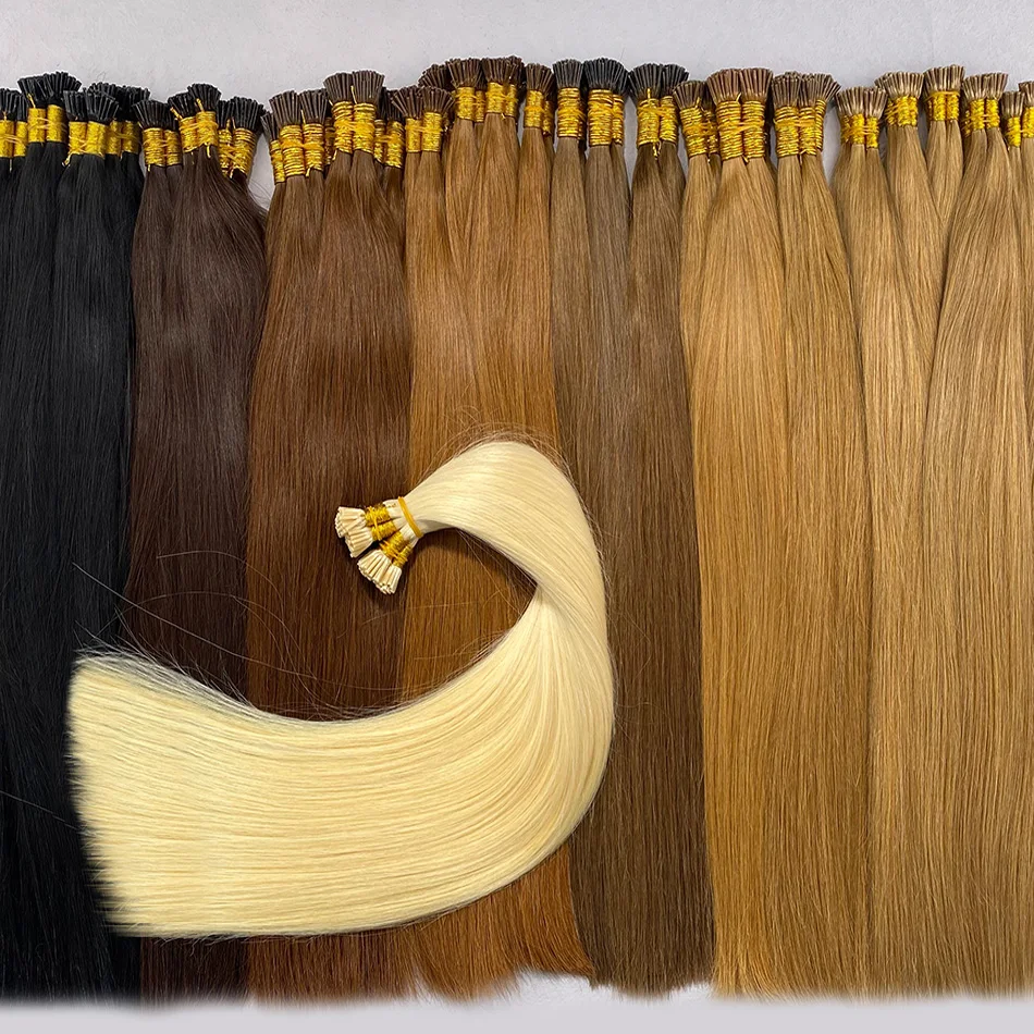 

Human Fusion Hair Extension 613 I Tip Hair Extensions Straight Real Human Hair Extensions 18-30inch Capsules Keratin Natural