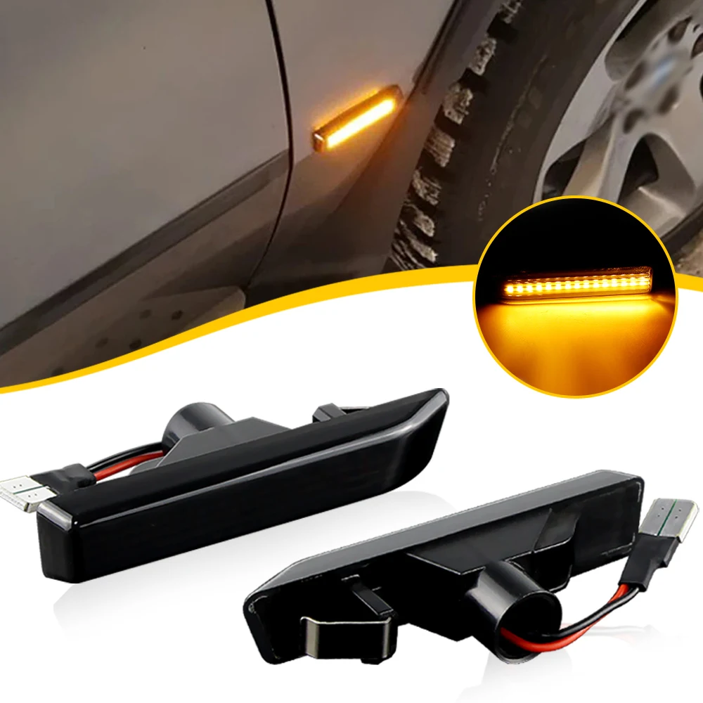 2PCS LED Turn Signal Light For BMW 3 Series E36 Facelift model 1996-1998 X5 E53 1999-2006 Smoked Lens LED Side Marker Light