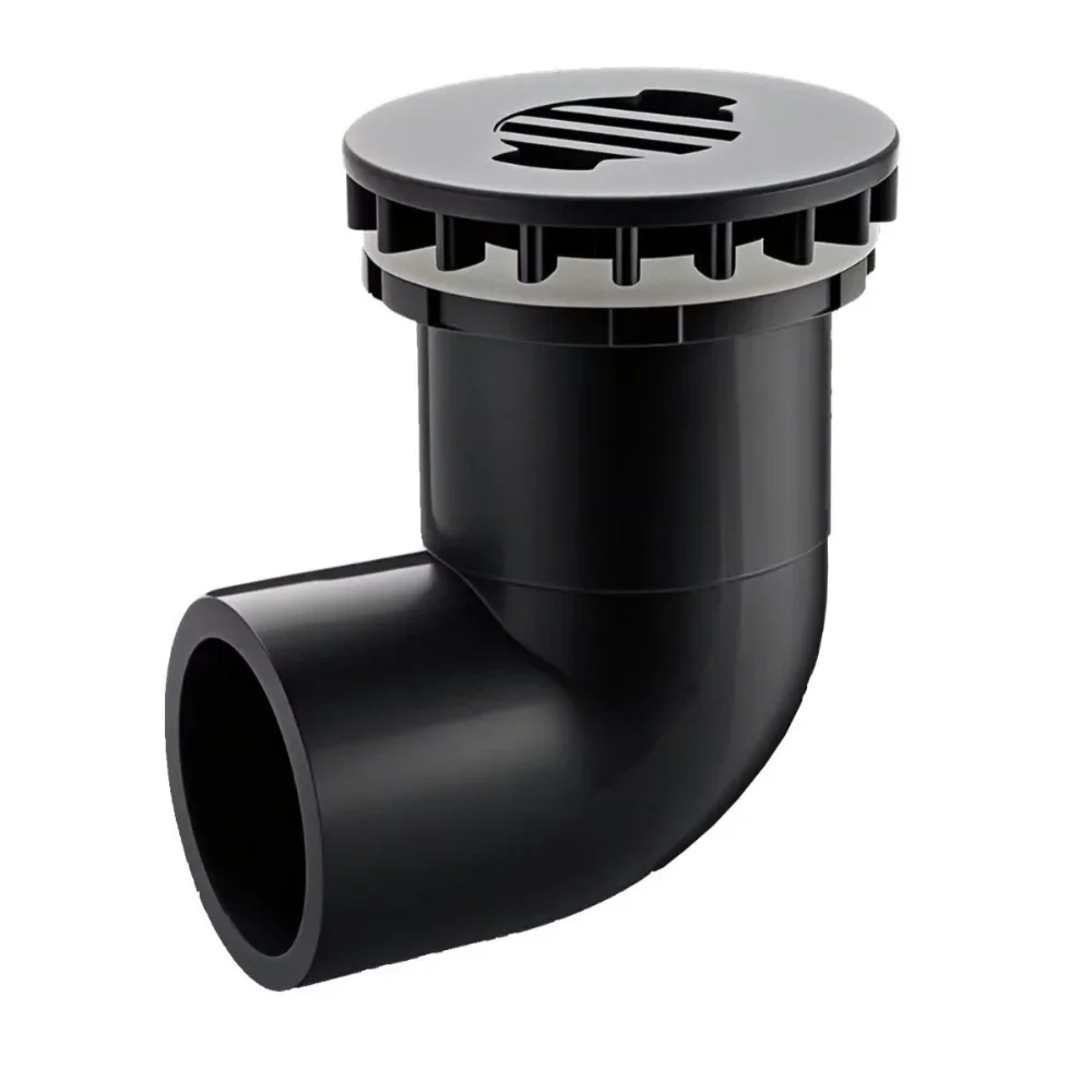 for Aquarium Overflow Joints, Garden Irrigation Inlet/Outlet Drain FittingBlack PVC Pipe 90° Elbow Connector - Thicken,