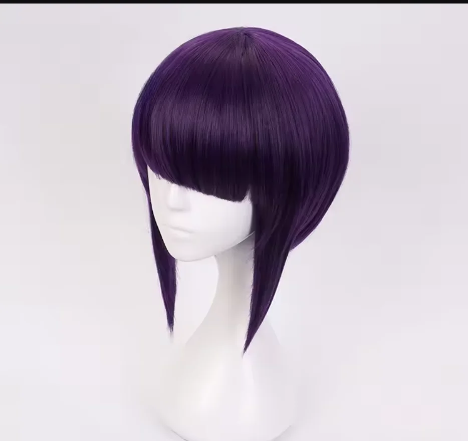 Anime My Hero Academia Jiro Kyoka Cosplay Wigs Black Purple Short Straight Wigs for Women Halloween Cosplay Party