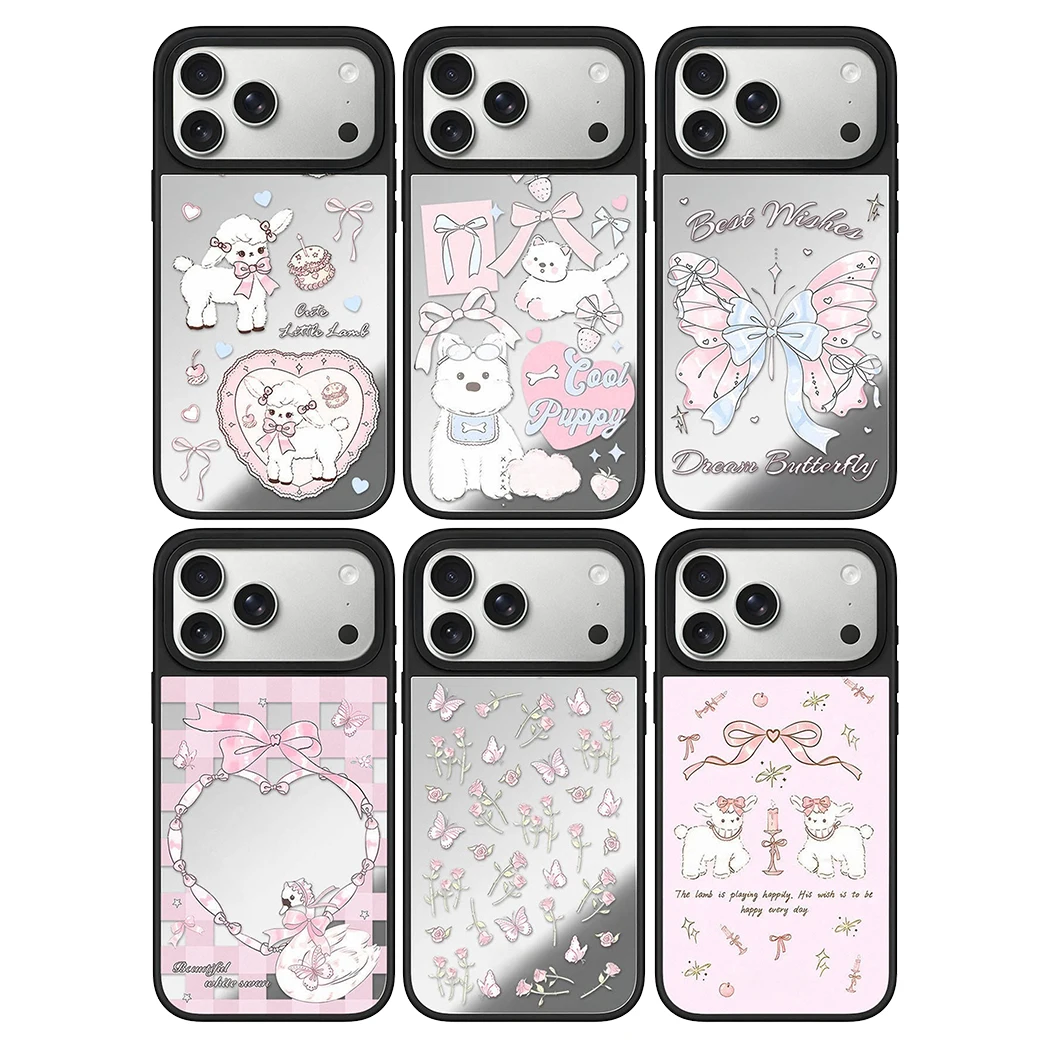 608317 Mirror Surface Magnetic Phone Case Cover for IPhone 13 14 15 16 17 18 Pro Max Case Multicolor