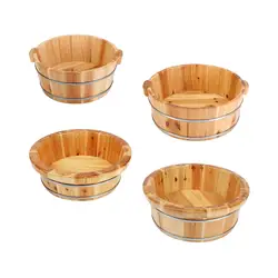 1 Pcs Wooden Footbath Basin Tub Foot Soaking Bath Basin Foot Bucket Sooth Surface Leisure Comfortable for Home Bathroom Supplies