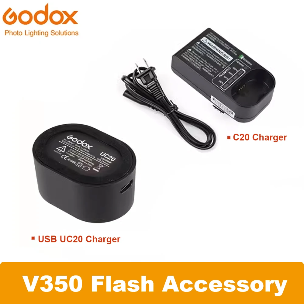 

Godox UC20 USB Battery Charger C20 DC Charger for Charging Godox VB20 V350F V350C V350S V350N V350 On-Camera Flashes Battery