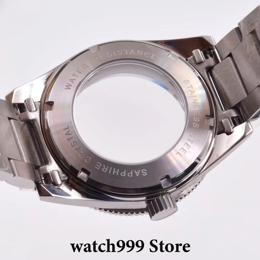 Boîtier de montre argenté 41mm, verre saphir, lunette en céramique, adapté au mouvement NH35 NH36 ETA2824 2836