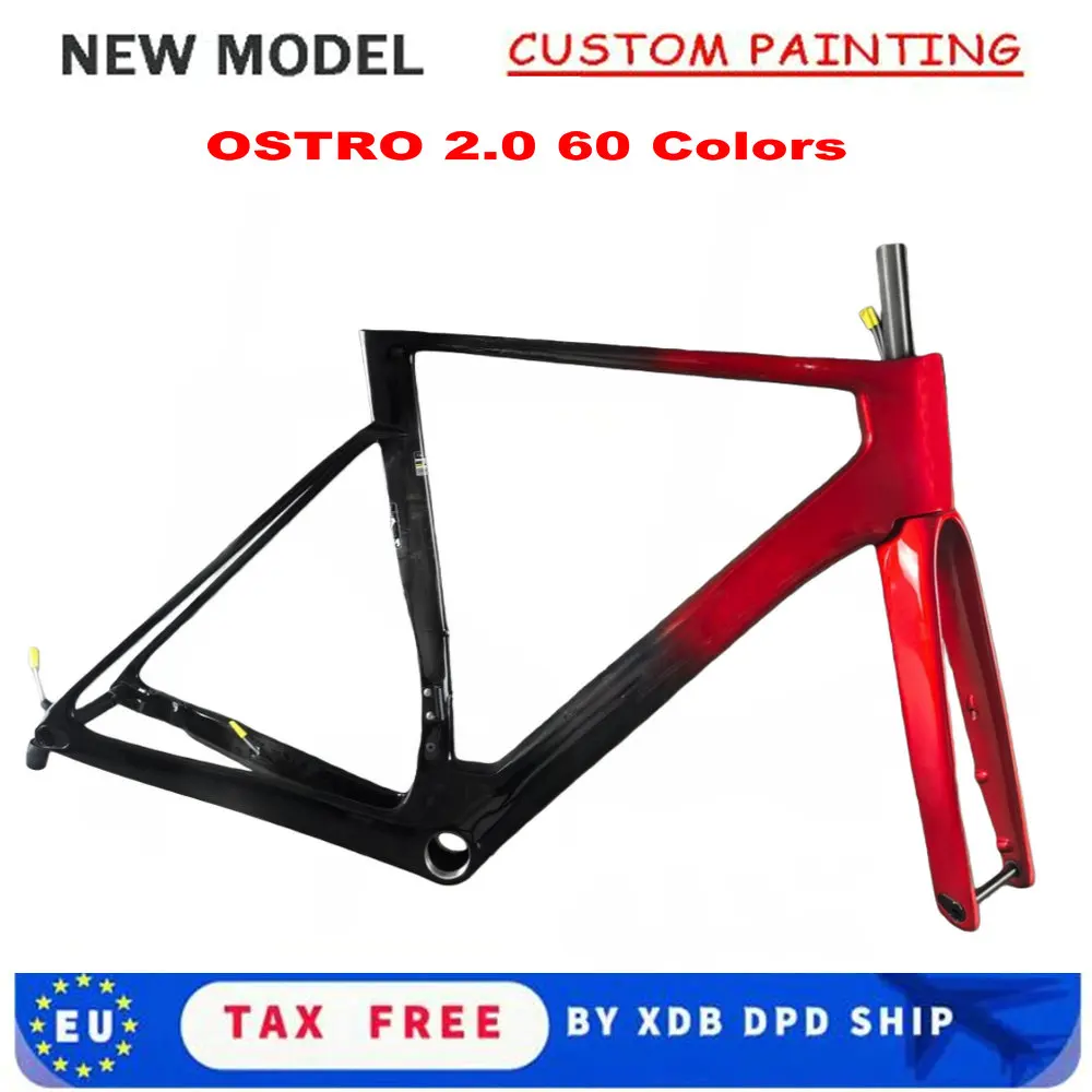 

2025 Ostro 2.0 Carbon Road Frame , Bike Frameset Dark Red DI2 Glossy Matte 30 Colors