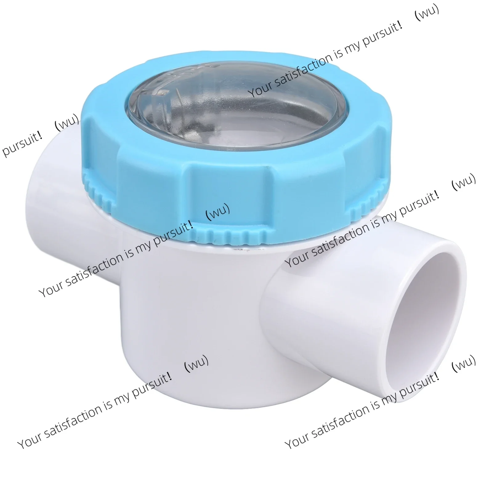 Check Valve 50mm 2 Ways G1 1/2 Water Hose Backflow Preventer with Transparent Mirror Pipe for Swimming Pool Filter