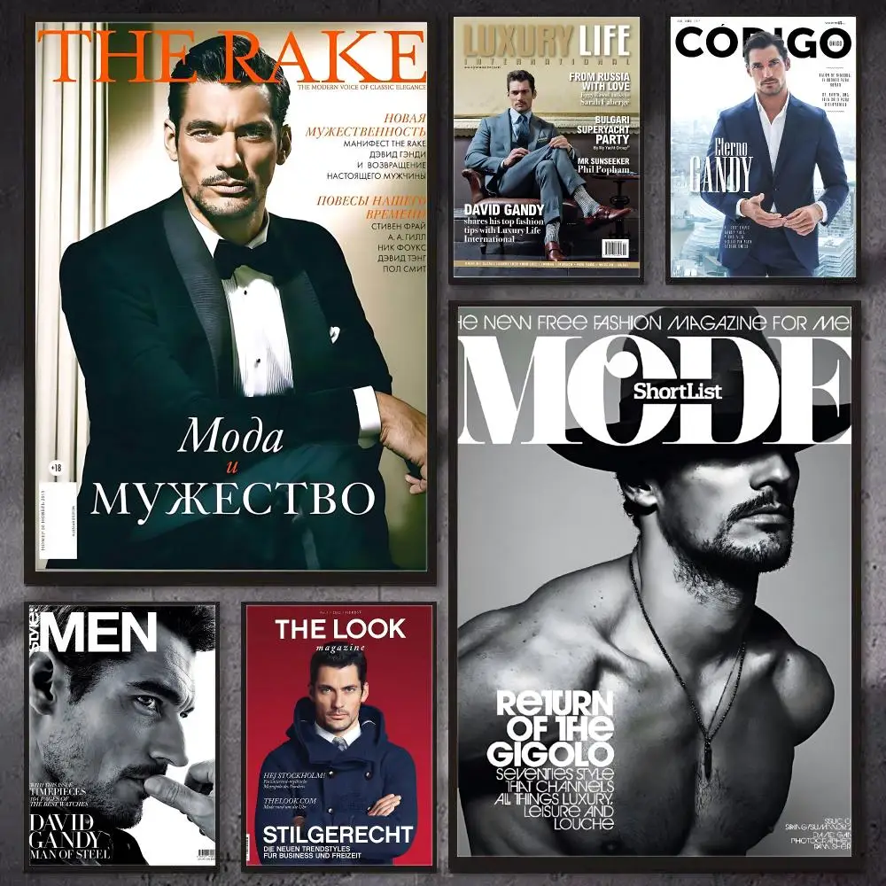 Model D-David Gandy-y Poster HD Wall Art Print, Self-adhesive Poster Sticker, Aesthetic Home Decor