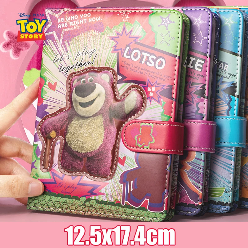 Disney Notebook Kawaii Toy Story Cute Anime Buzz Lightyear Lotso Student Magnetic Buckle Cartoon Color Pages Notebook Girl Gifts