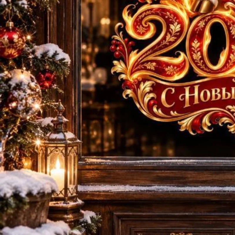 2027 New Year Sheep Zodiac Wall Stickers Detachable Festival Glass Window Decorations Art Wallpaper For Living Room Home Decor