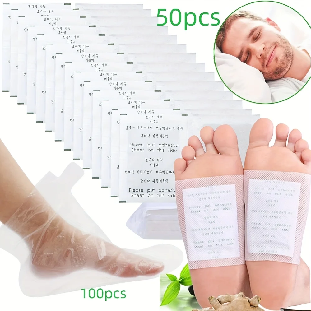 50pcs Foot Patches with Adhesive Sheets And 100pcs Disposable Moisturizing Foot Masks Foot Care Set for Home Spa Treatment