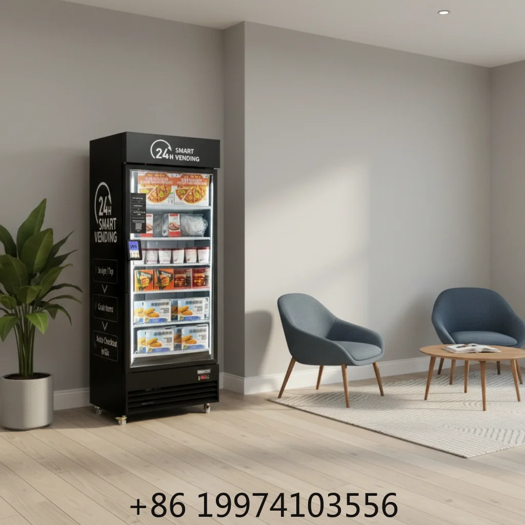 Frozen Beverage Self Service Cabinet, Compressor Cooling, WiFi 4G Connect, US Standard Plug, Unmanned Retail Station