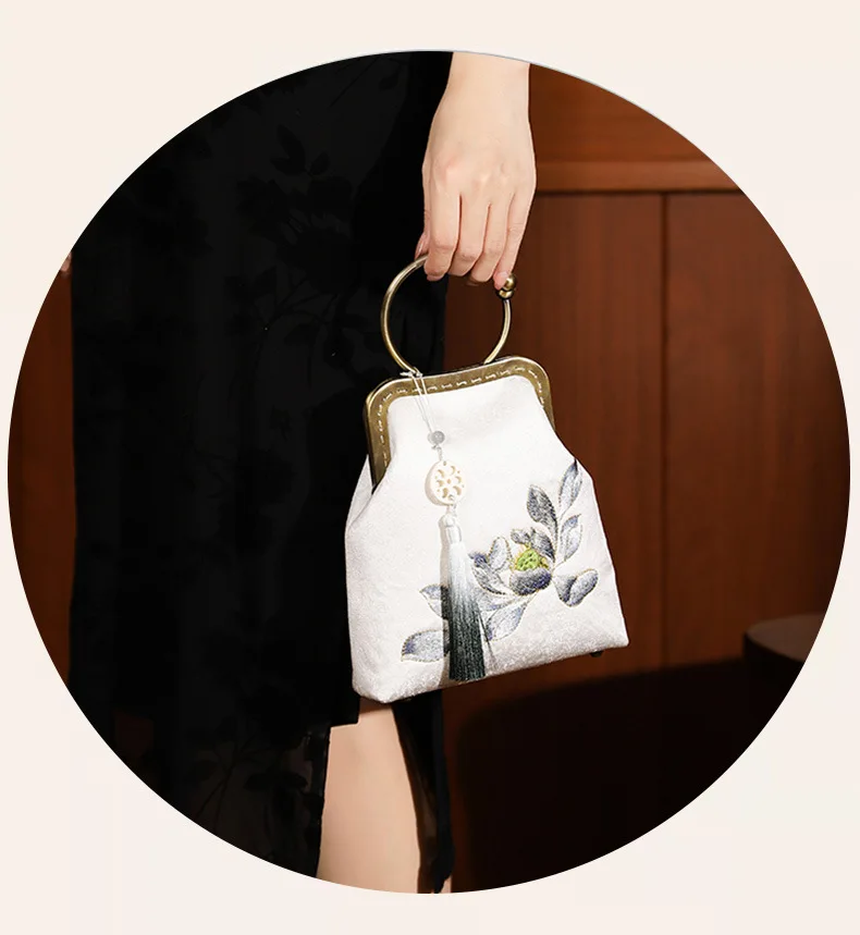 Chinese Style Shell Bags Women Shoulder Crossbody Handbags Vintage Cheongsam Ladies Bag Qipao Hanfu Retro Folk Embroidery