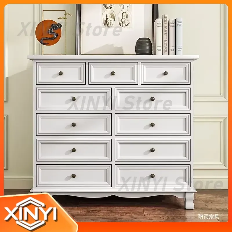 Solid Wood Drawer Storage Cabinet for Bedroom Living Room Home Organization Furniture Household Storage Unit Clean Design