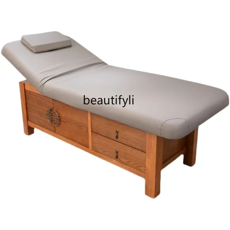 

High-End Solid Wood Facial Bed Beauty Salon Special Massage Therapy Massage Face Washing Bed