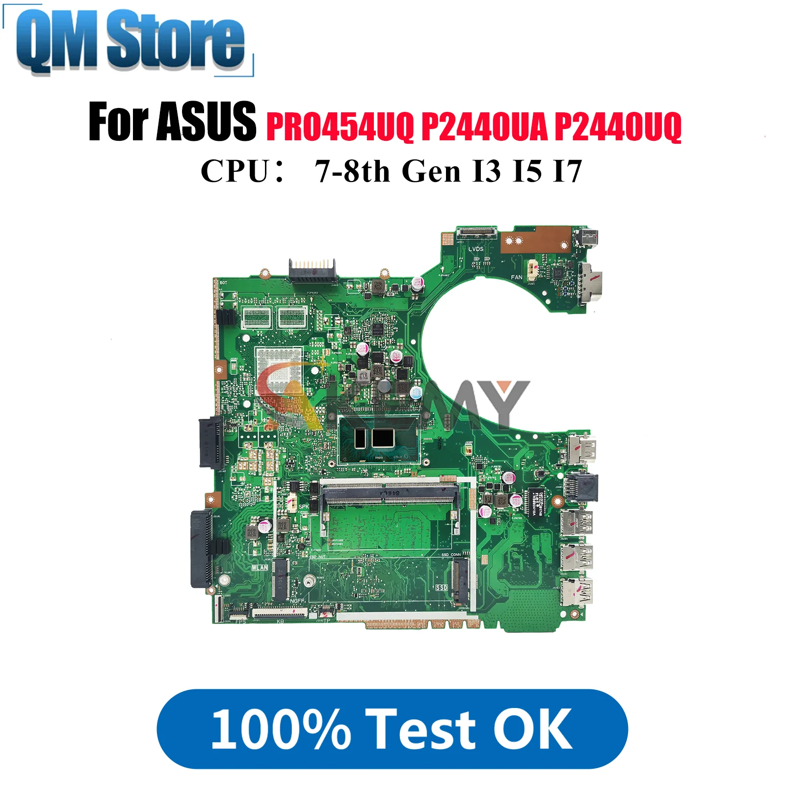 

P2440UA Laptop Motherboard For ASUS ProArt P2440U P2440UF PRO454UQ P2440UQ P2440UA Mainboard With I3 I5 I7 CPU 100% tests OK stk