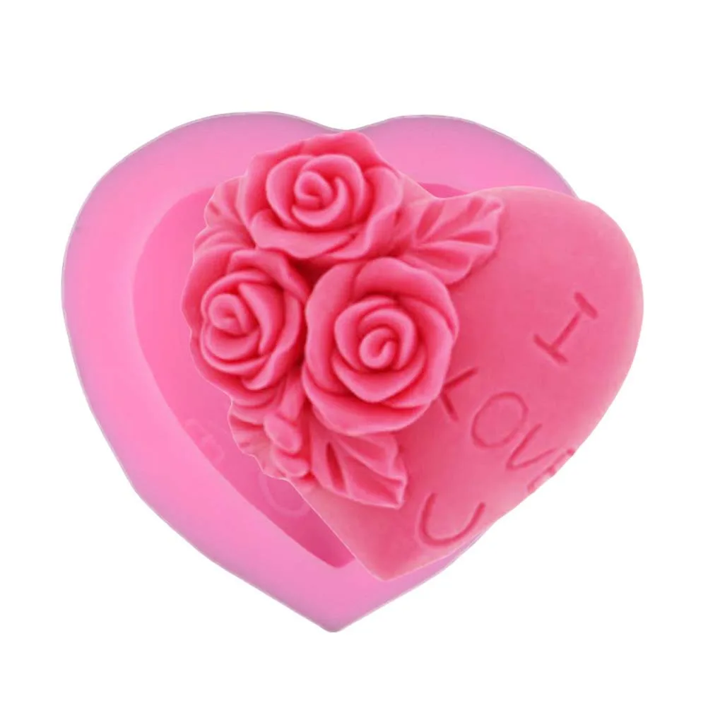 

Rose Mold Fondant Silicone Molds Cake Heart Heart-shaped DIY Baking