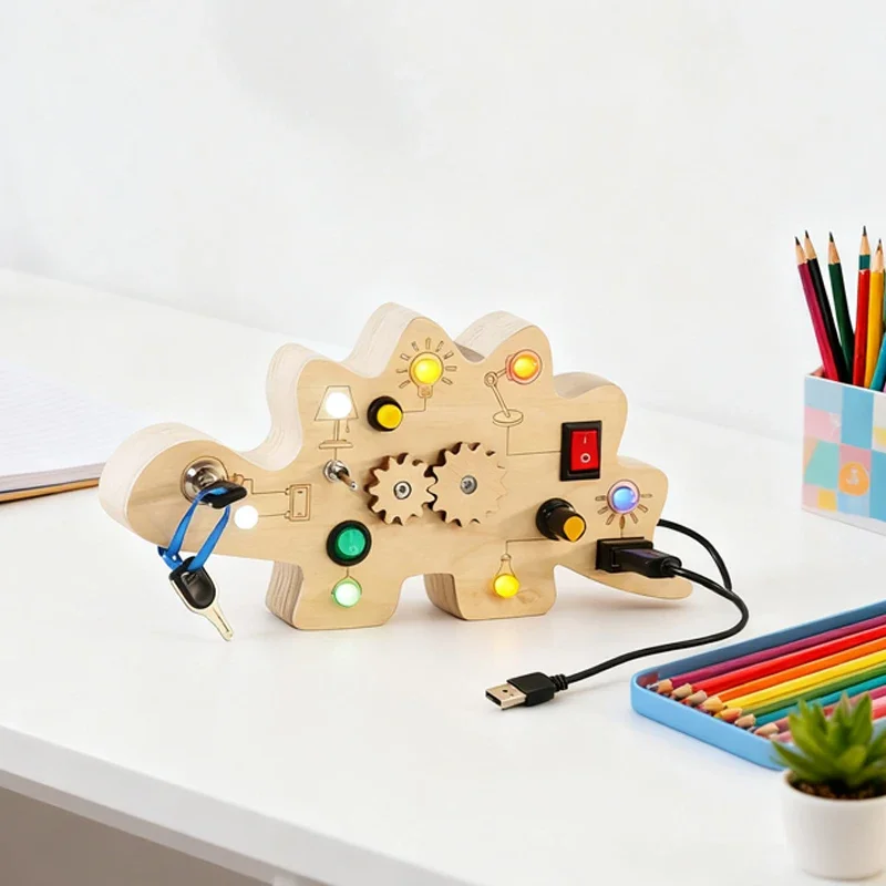 Luci per bambini '' Tavola occupata Giocattoli sensoriali Montessori Interruttore Giochi luminosi a LED Tavola attività Pensiero Educazione Giocattoli da viaggio per bambini..