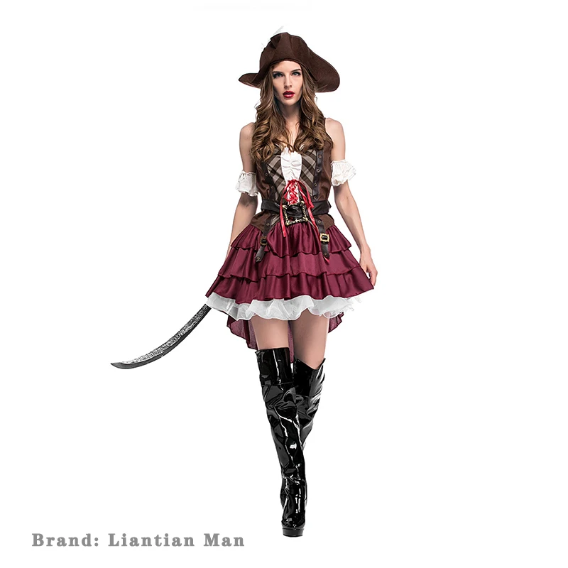 

European and American Caribbean Pirate Costume Halloween Cosplay Adult Women's Nightclub Party Stage Performance Wear