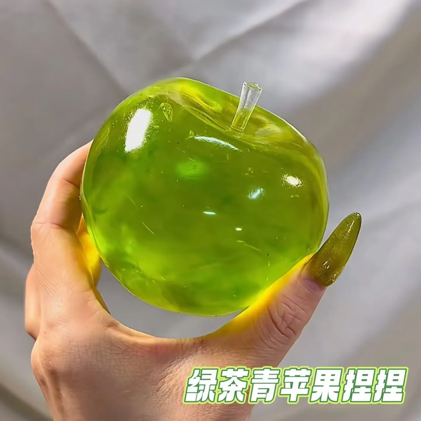 Squishy Green Apple Stress Ball Soft Fidget Sensory Toy Slow Rebound Squeeze Toy for Adults or Boys Christmas Gift