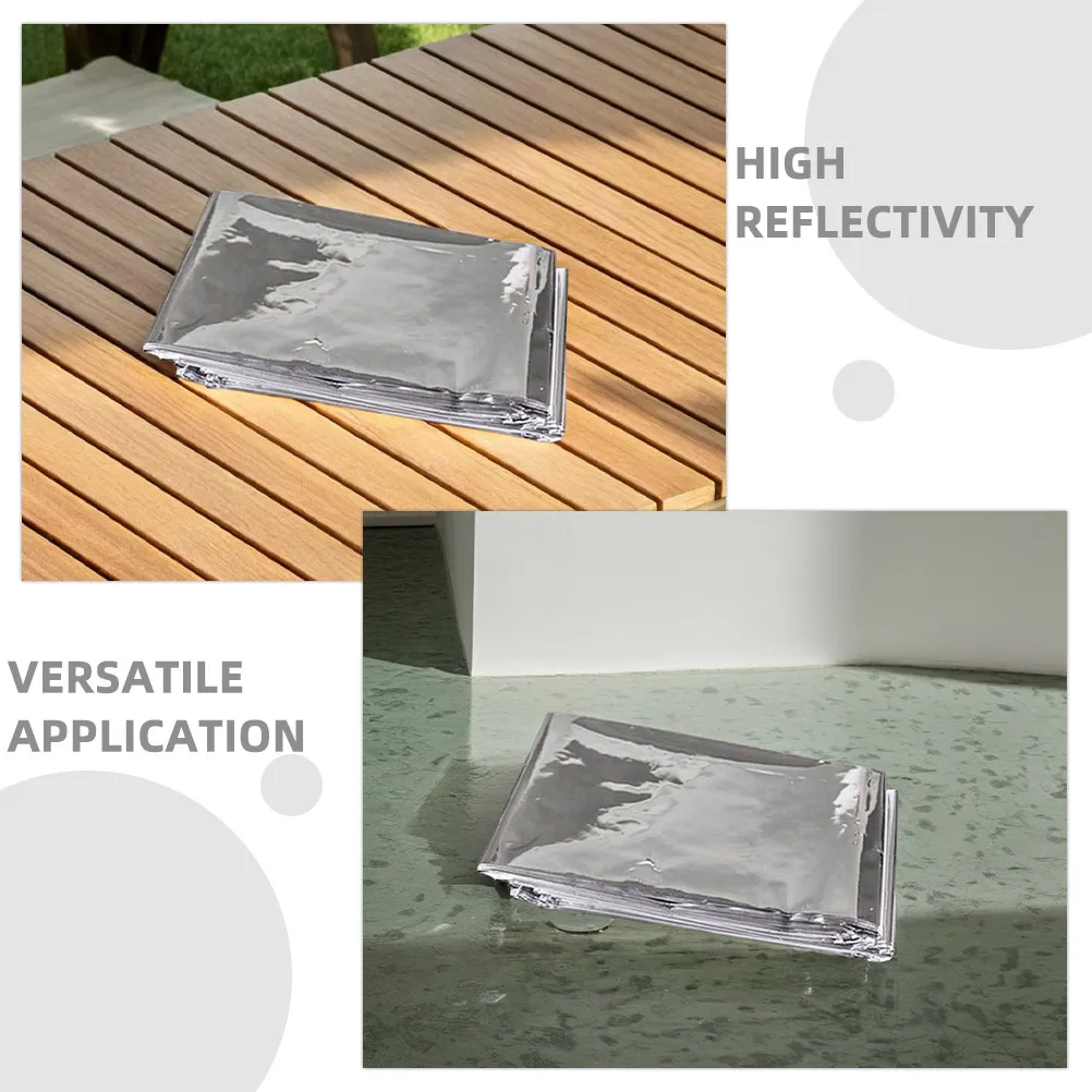 2Pcs Lightweight Reflective Sheet for Greenhouse Covering Plant Growth Support Heat Reflective Blanket Outdoor Survival