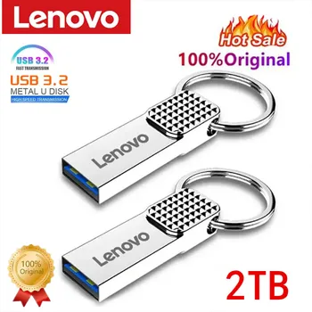 مفتاح محرك بقلم معدني من نوع Lenovo-USB-C ، تخزين ناقل ، محرك فلاش مقاوم للماء ، محرك أقراص فلاش عالي السرعة ، عصا ذاكرة ، 2 ، من من من نوع leenovo-GB