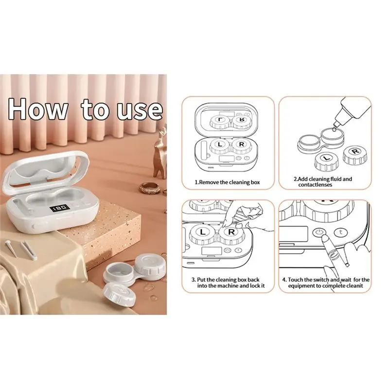 B59B-Lens Cleaner Machine Cleaner Machine Fit Disposal Soft Lens Cleaner Machine Fit RGP Lens And OK Lens