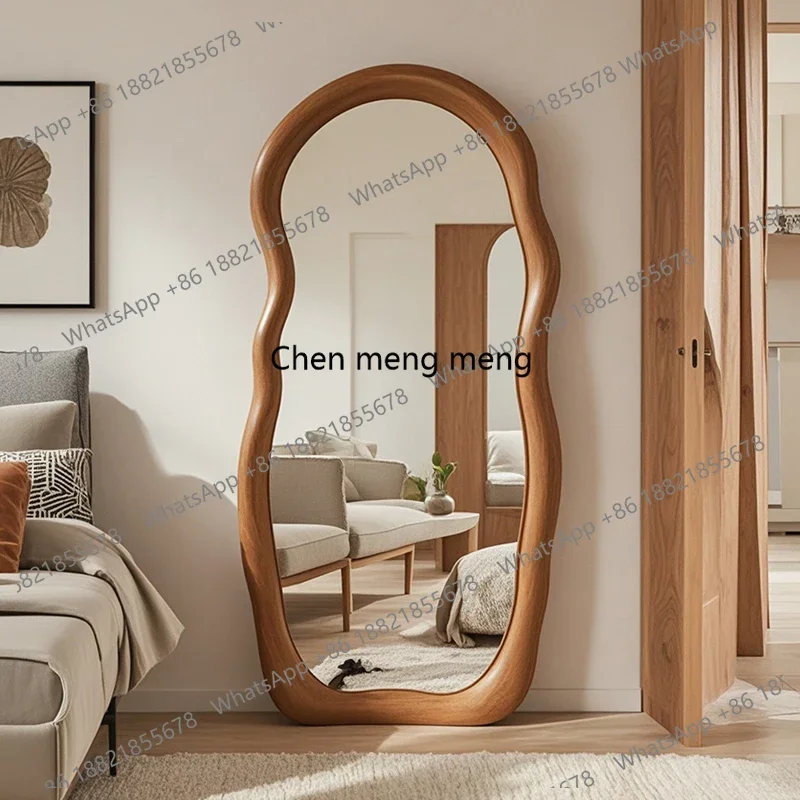 M183 American retro full-length mirror living room floor-to-ceiling full-length mirror against the wall irregular full-length mi