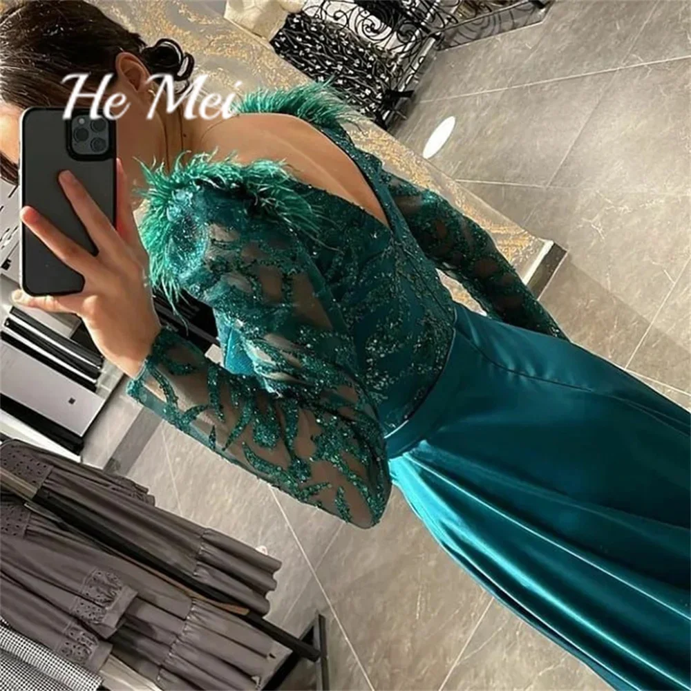 Prom Dress For Women Modern Sexy V-Neck Mermaid Fomal Evening Gowns Long Sleeves Beading Party Dresses فساتين السهرة