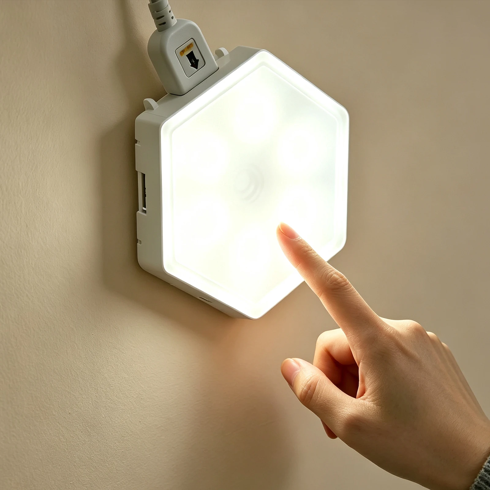 Hexagonal Touch Control LED Light USB Powered DIY Modular Ambience Wall Lamp Decorative Night Light for Bedroom Living Room Home