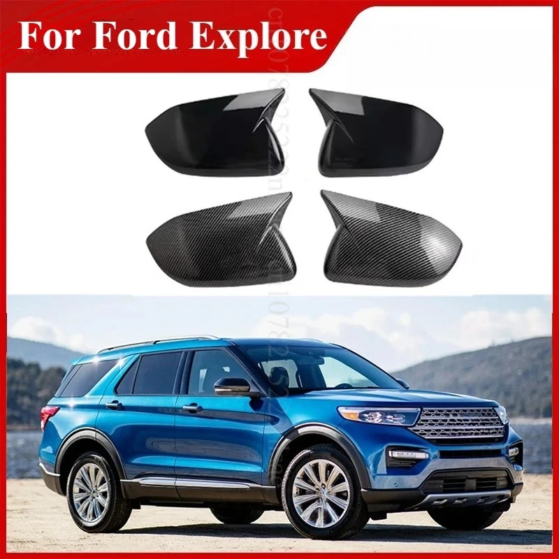 

Car Rearview Mirror Exterior Accessories For Ford Explorer 2020-2026 Mirror Guard Reversing Mirror Housing Carbon Fiber Texture