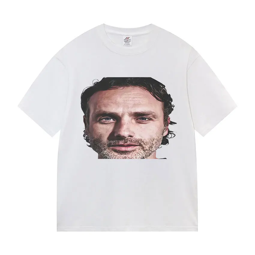 Rick Grimes Zest Face T Shirt The Walking Dead Funny Graphic T-Shirt Men's women Vintage Fashion Oversized  T-Shirts Streetwear