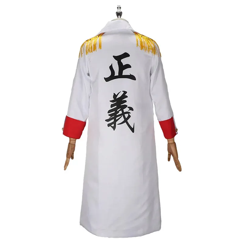 Anime One Akainu Sakazuki Cosplay disfraces pieza Borsalino Sengoku abrigo de Halloween gabardina