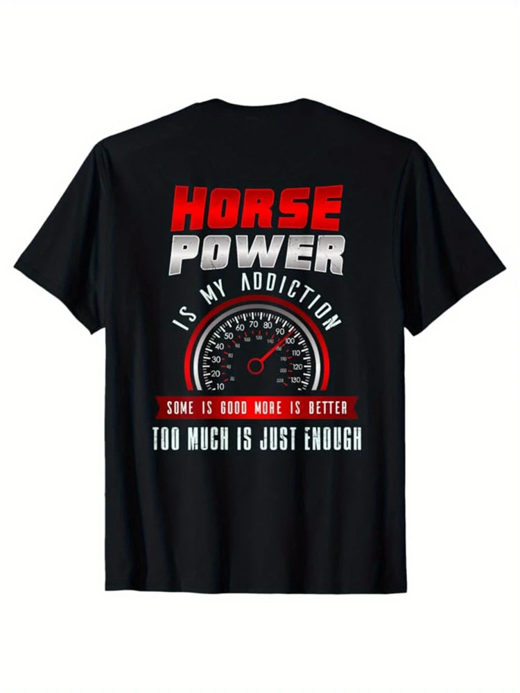 

Men's 100% cotton O-neck short-sleeved printed T-shirt with car and mechanic enthusiasts.