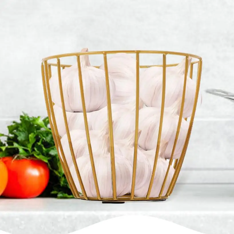 

Kitchen Storage Basket Eco-friendly Simple Style Food Fruit Iron Fruit Vegetable Container Wire Hanging Wrought Iron Farmhouse